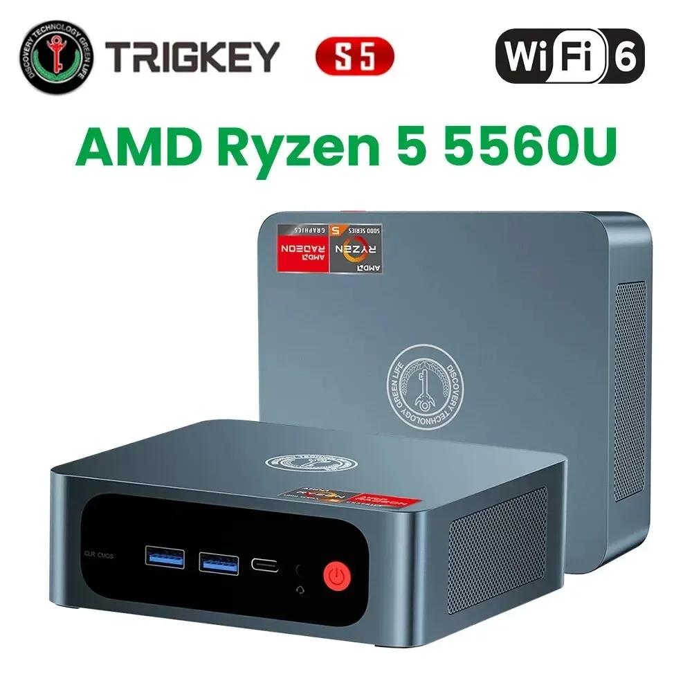 TRIGKEY S5 ̴ PC AMD Ryzen 5 5560U ũž 6C12T 16G DDR4 500G NVME SSD R7 5700U ̴ ǻ HD Ʈ ÷ WiFi6 BT5.2